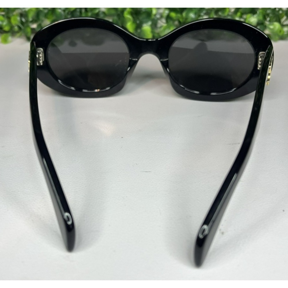 Celine Triomphe CL40194U 01A Black Oval Sunglasses Gold Logo - PREOWNED - Picture 6 of 9